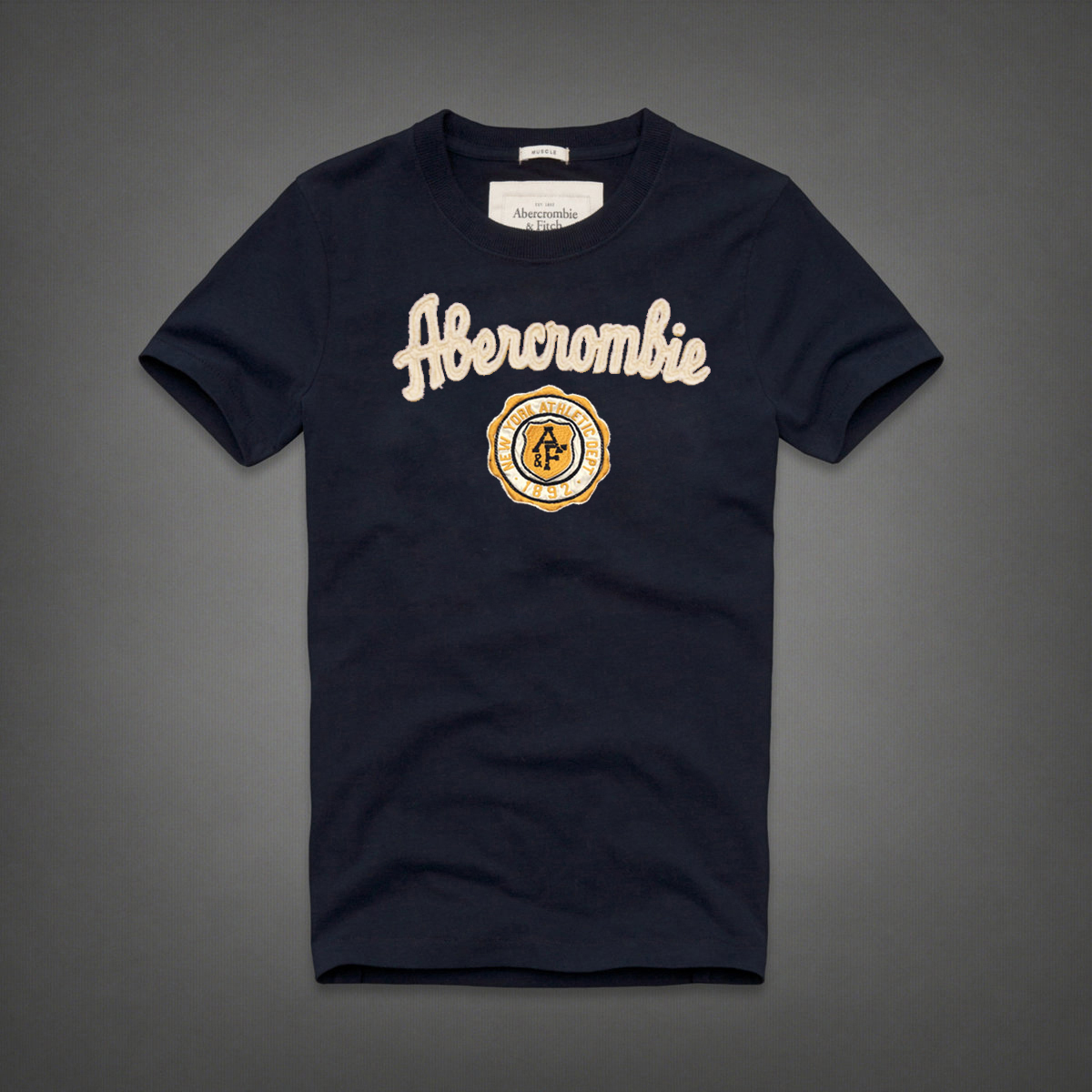 Abercrombie Fitch Hombres De Cuello Redondo Corto Remera AF5393